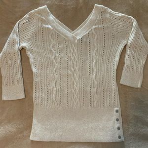 Cream & gold v-neck sweater